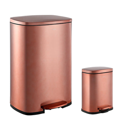 happimess 13-Gallon Trash Can with Soft-Close Lid and FREE Mini Trash Can