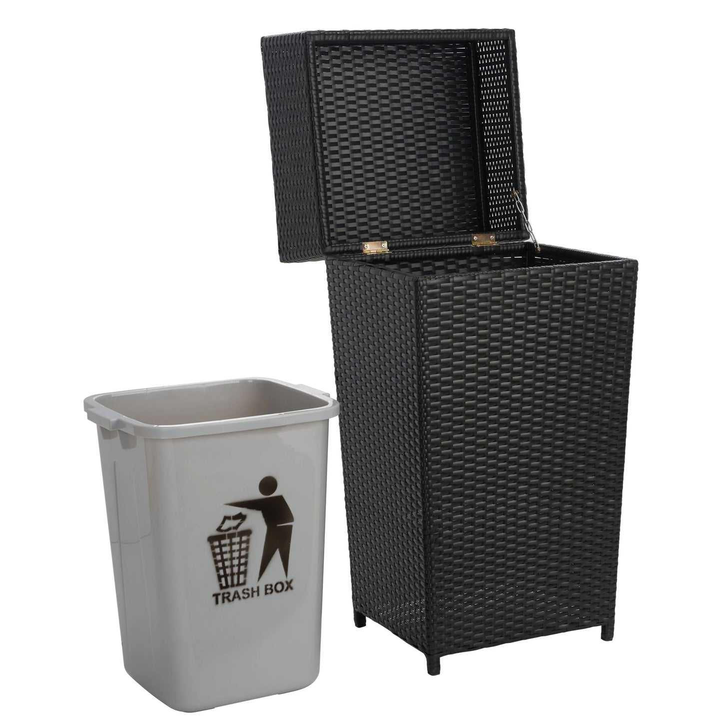 SAFAVIEH Outdoor Jennie Trash Bin (Fully Assembled)