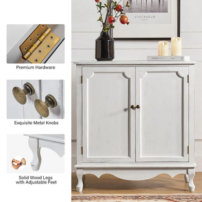 Pallantium 34"Tall-2 Door Farmhouse Style Accent Cabinet by HULALA HOME