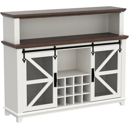Farmhouse Coffee Bar Cabinet, Wine Bar Cabinet, Kitchen Buffet Cabinet