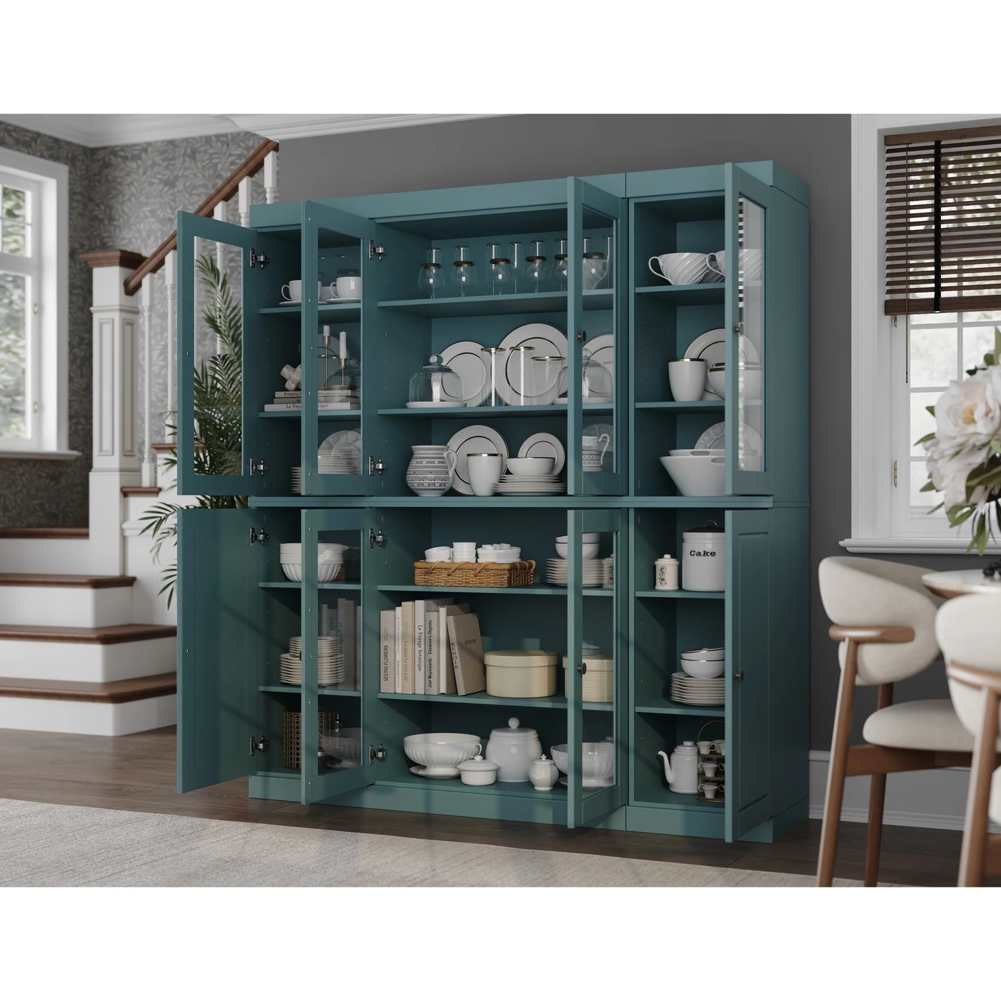 100% Solid Wood 65" Kitchen China Pantry Buffet by Palace Imports - 65" x 71.5"