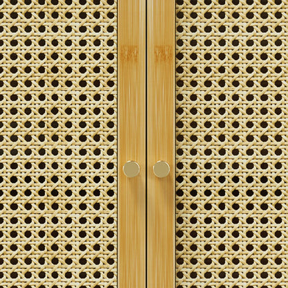 Bamboo Wall Mounted Cabinet Hanging Storage Cabinet with 3 Shelves
