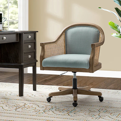 Audrey Task Accent Chair with Rattan Arms