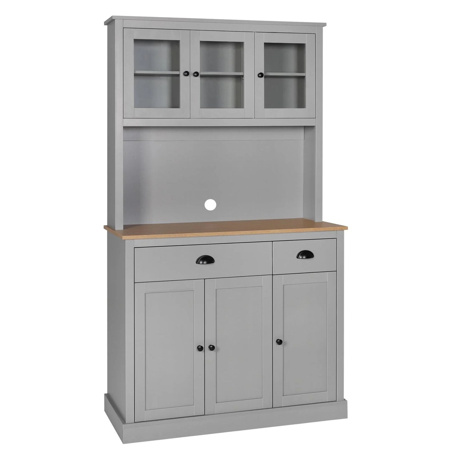VEIKOUS Pantry Kitchen Cabinet Storage with Microwave Stand and 3 Adjustable Shelves