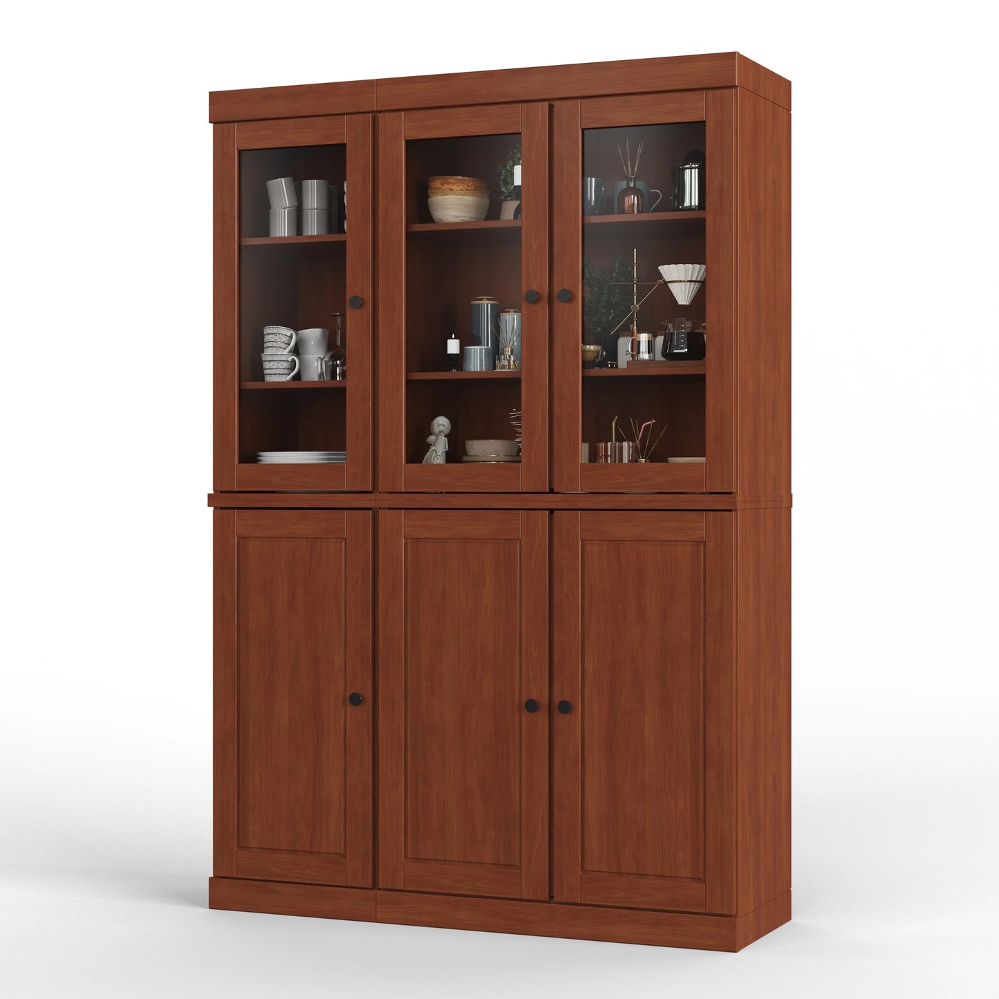 Palace Imports 100% Solid Wood China Pantry with Glass or Solid Wood Doors and 2-Drawers - 48.5" x 71.5"