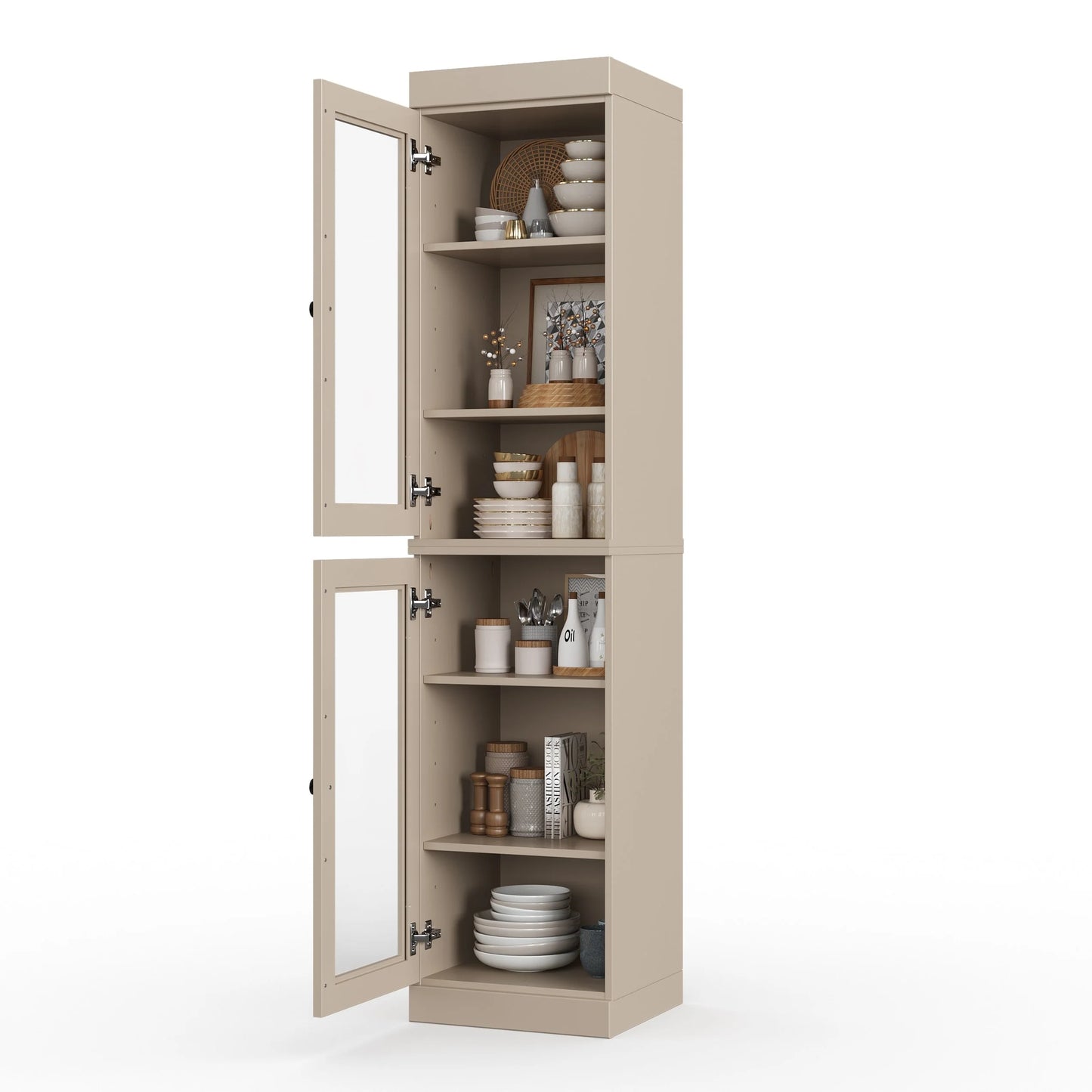 100% Solid Wood 16.5" Kitchen Pantry Cabinet with Doors by Palace Imports