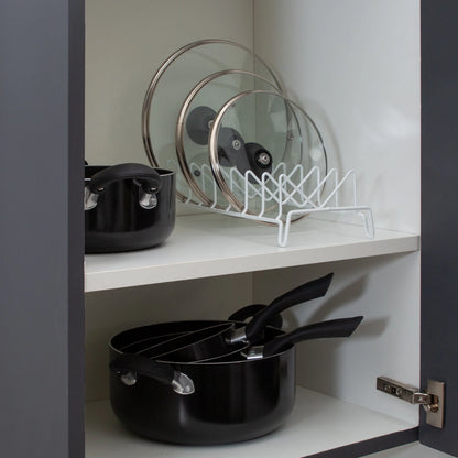Kitchen Details Lid Organizer in White - 13.98" x 6.69" x 5.51"