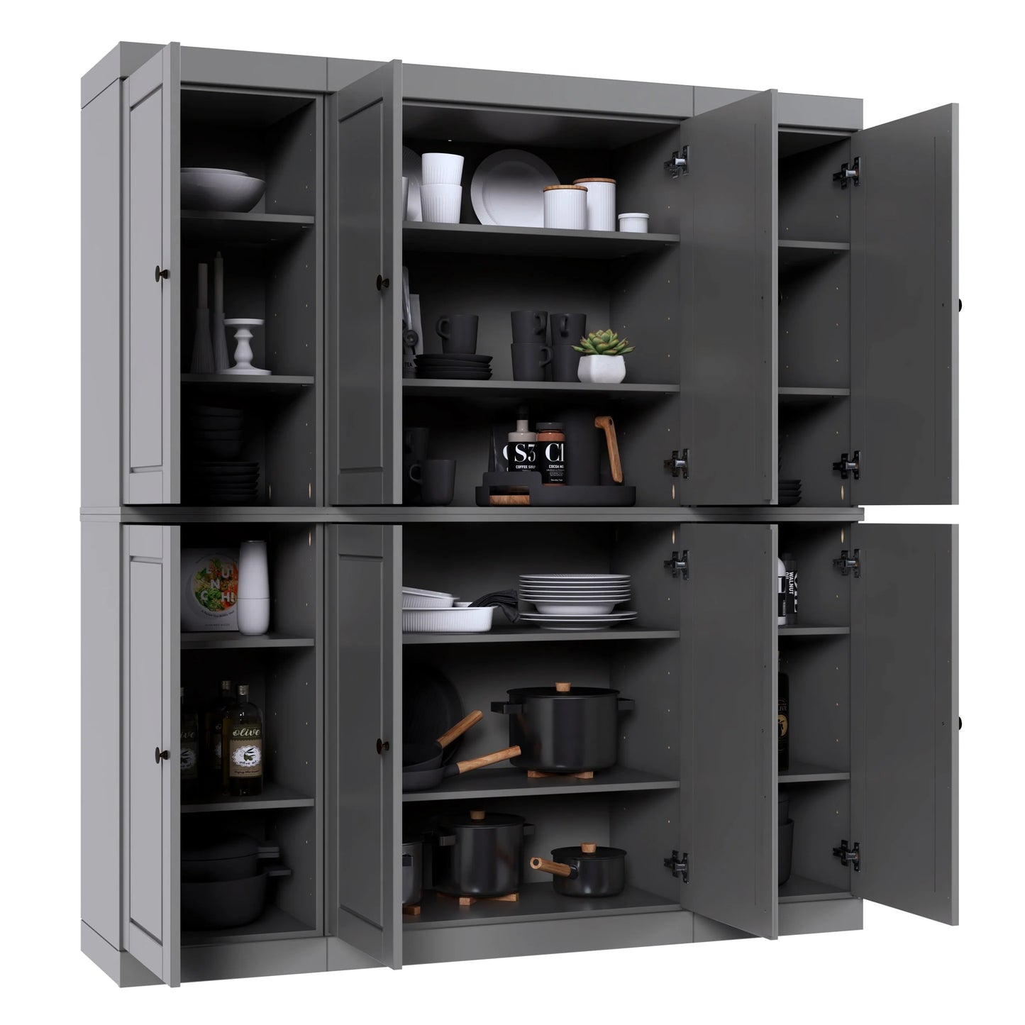 100% Solid Wood 65" Kitchen China Pantry Buffet by Palace Imports - 65" x 71.5"