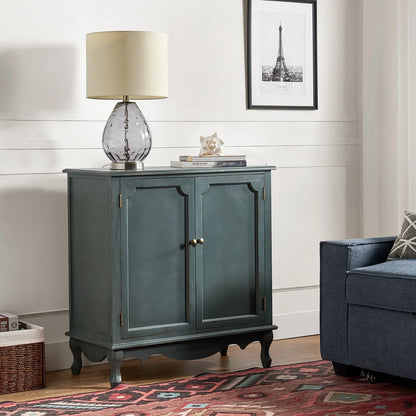 Pallantium 34"Tall-2 Door Farmhouse Style Accent Cabinet by HULALA HOME