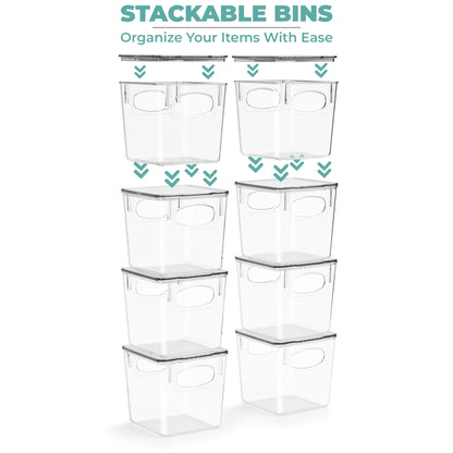 Sorbus Small Plastic K Cup Storage Bins Nespresso Vertuo Pod Holder Kitchen Pantry Fridge Organizer - 8 Pk