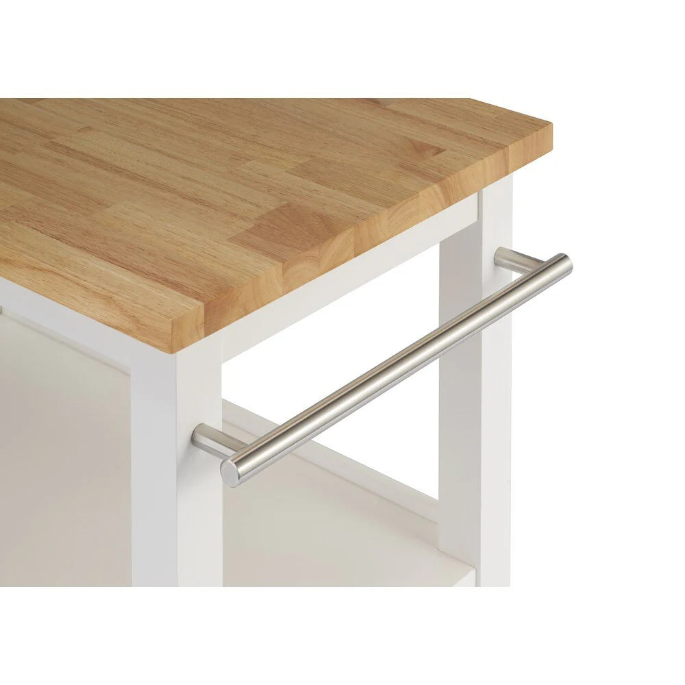 White Wooden Kitchen Cart