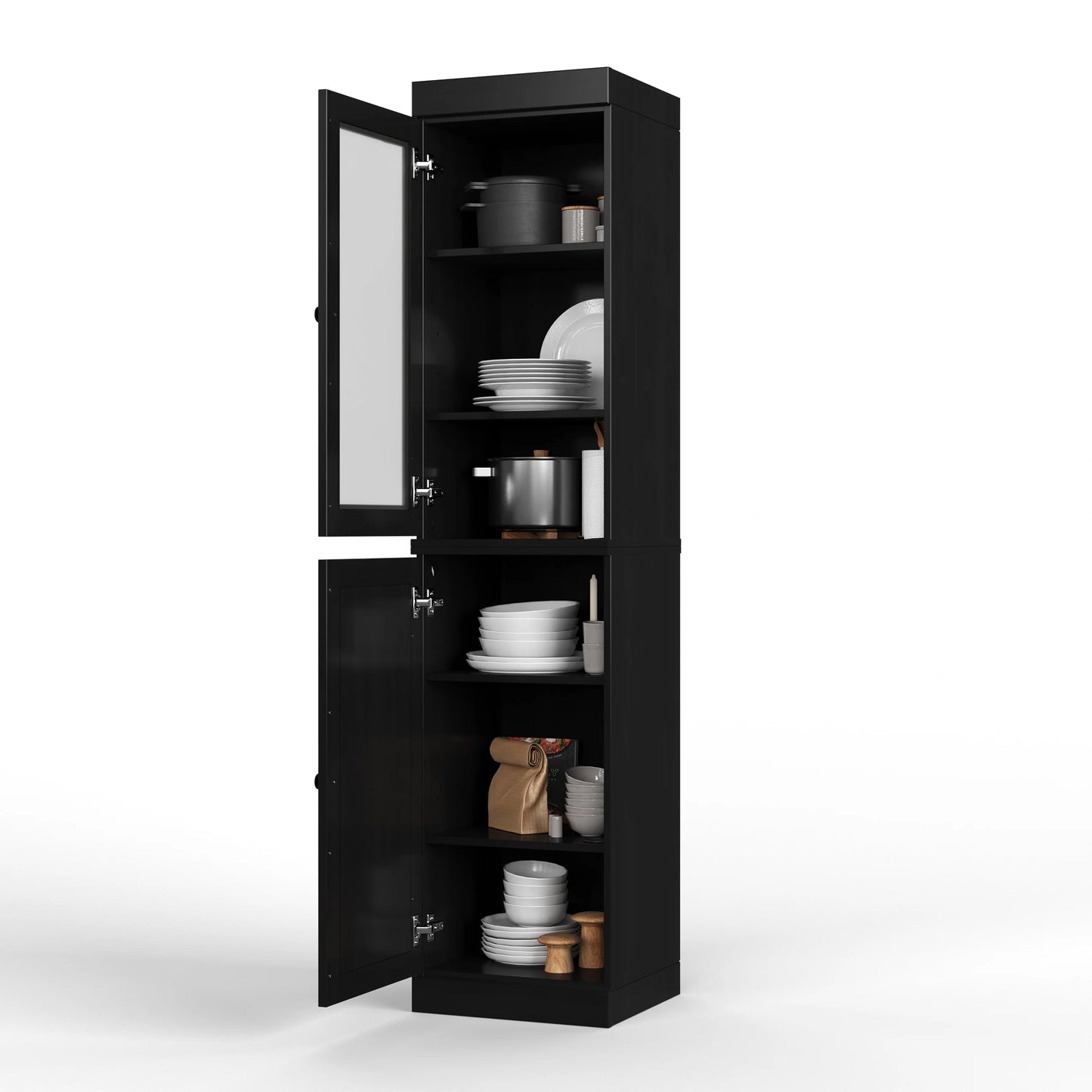100% Solid Wood 16.5" Kitchen Pantry Cabinet with Doors by Palace Imports