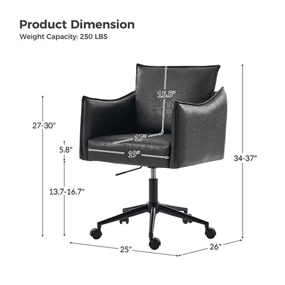 Fabius Mid-Century Modern Height-Adjustable Swivel Office Chair