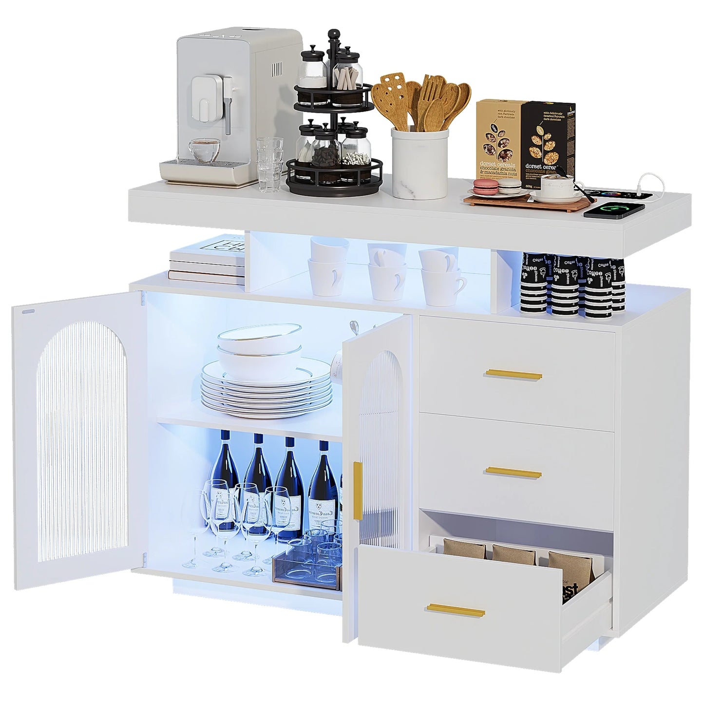 39''Wide Sideboard With LED Light - N/A