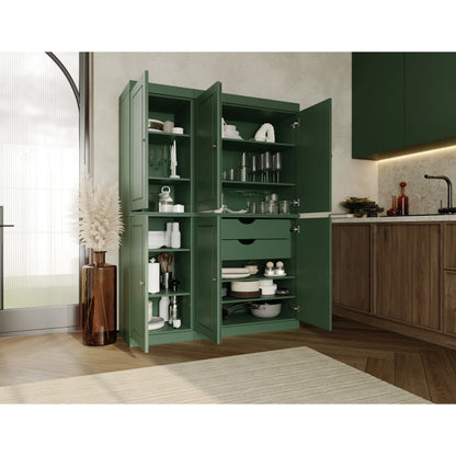 Palace Imports 100% Solid Wood China Pantry with Glass or Solid Wood Doors and 2-Drawers - 48.5" x 71.5"