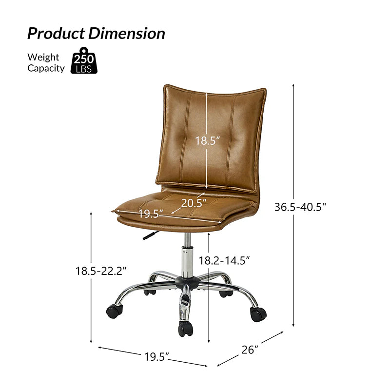 Edwin Leather Swivel Task Chair