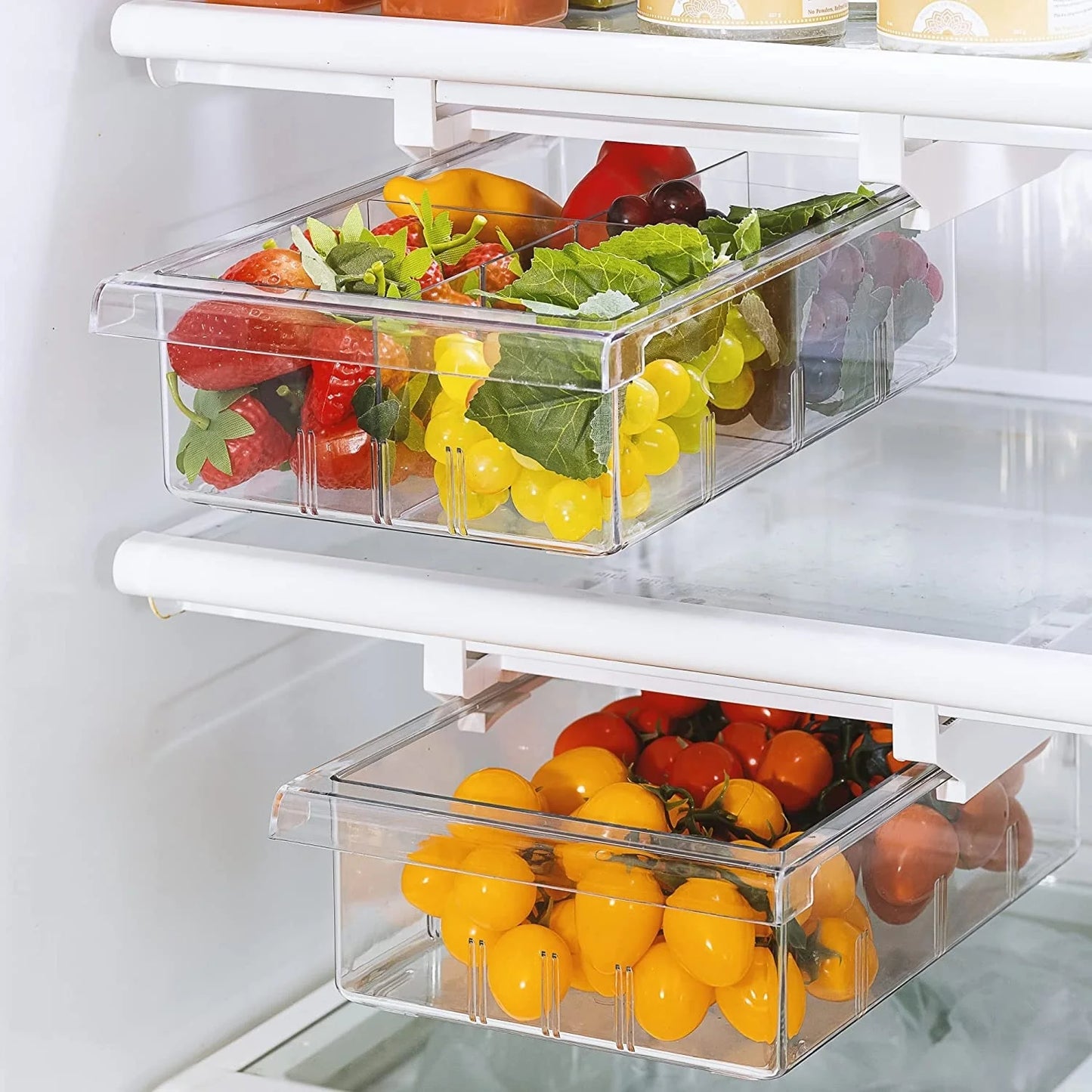 Sorbus Pull Out Fridge Drawer - Attachable Deli Drawer - Adjustable Refrigerator Storage Bin - Clear Design
