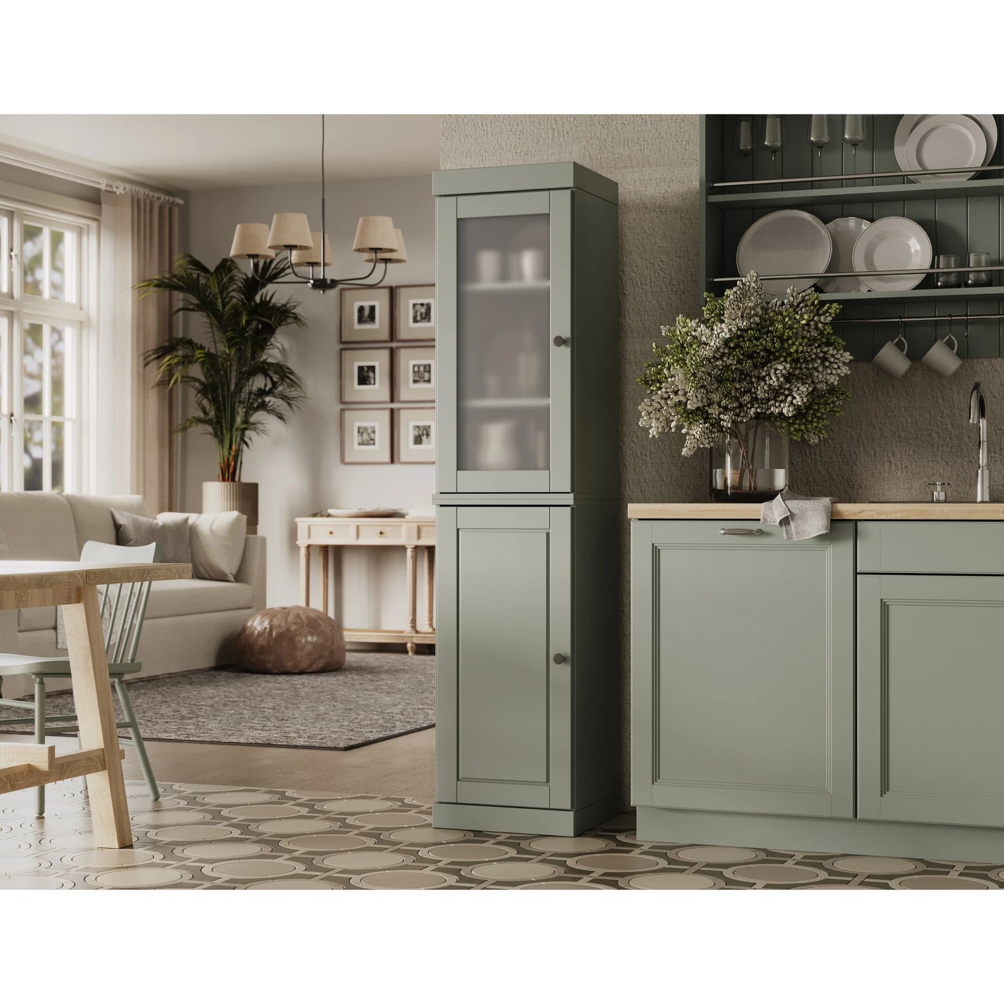 100% Solid Wood 16.5" Kitchen Pantry Cabinet with Doors by Palace Imports