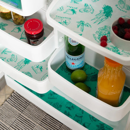 DII Nautical Blue Market Print Fridge Liner (Set of 6)