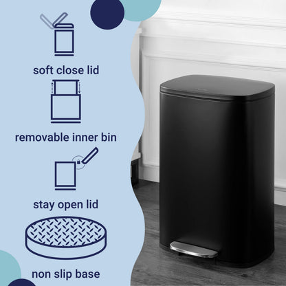happimess 13-Gallon Trash Can with Soft-Close Lid and FREE Mini Trash Can