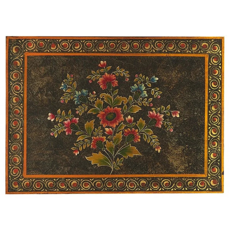 18" Dark Brown Solid Wood Frame Accent Cabinet With Two Drawers