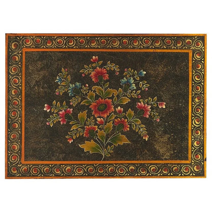 18" Dark Brown Solid Wood Frame Accent Cabinet With Two Drawers