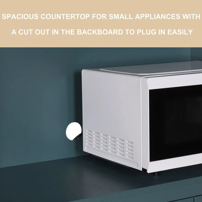 VEIKOUS Pantry Kitchen Cabinet Storage with Microwave Stand and 3 Adjustable Shelves