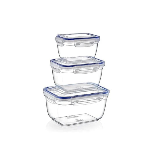 3 Pack Deep Rectangular Sealed Containers - 20 oz., 33 oz.,60 oz.