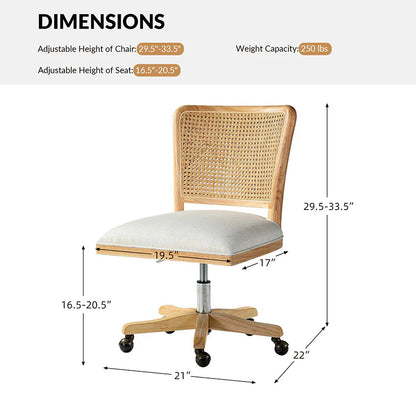 Blanca Cane Task Vanity Table Chair