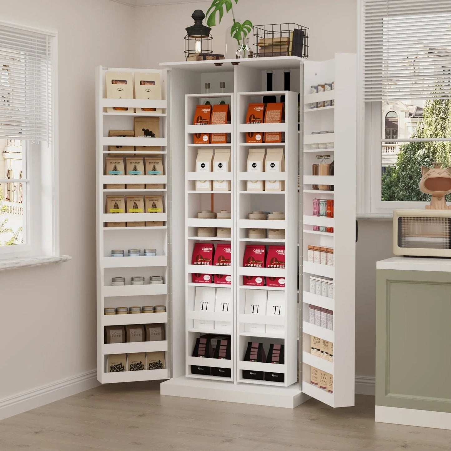 Versatile Kitchen Organizer: Compact 31.5" Cabinet with Smart Storage
