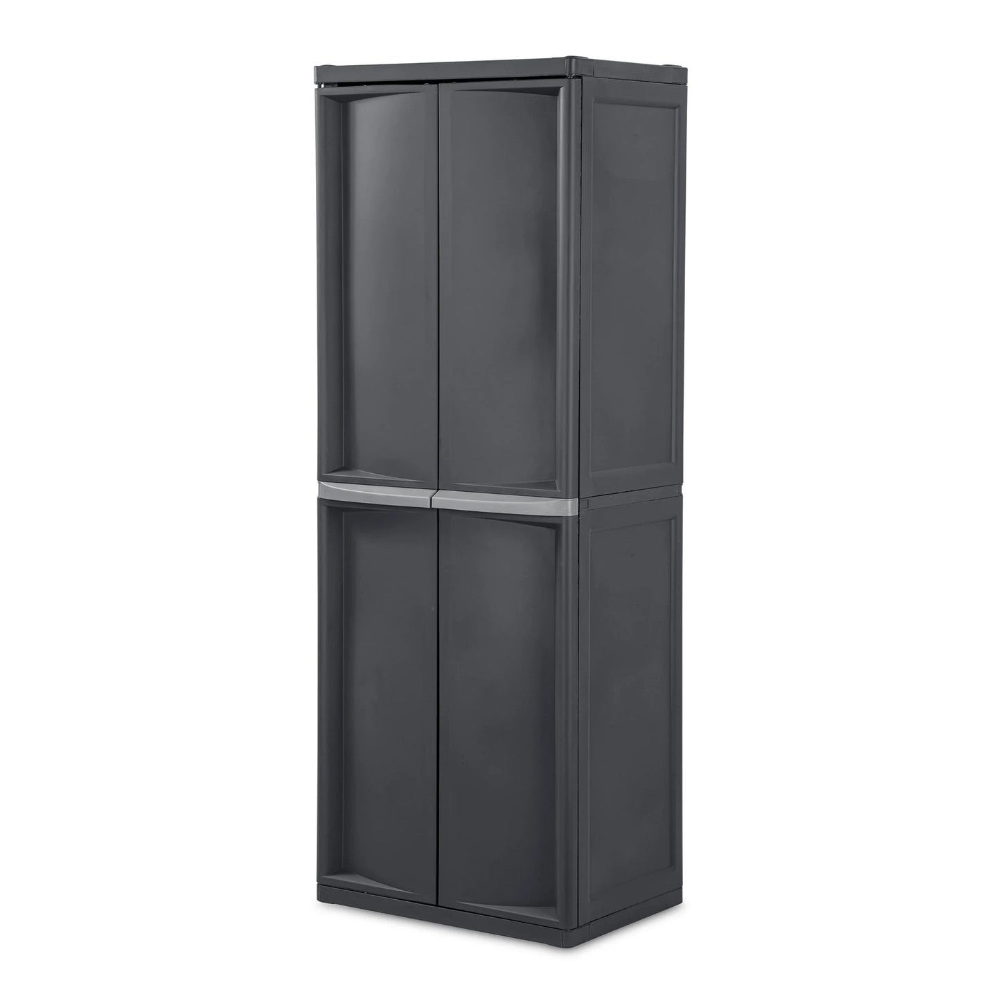 Sterilite 2 Pack Adjustable 4-Shelf Garage Storage Cabinet Bin Organizer, Gray - 2 Pack