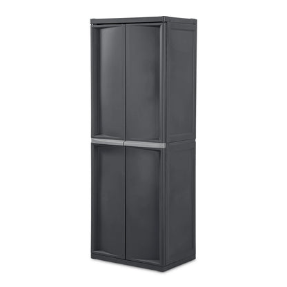 Sterilite 2 Pack Adjustable 4-Shelf Garage Storage Cabinet Bin Organizer, Gray - 2 Pack