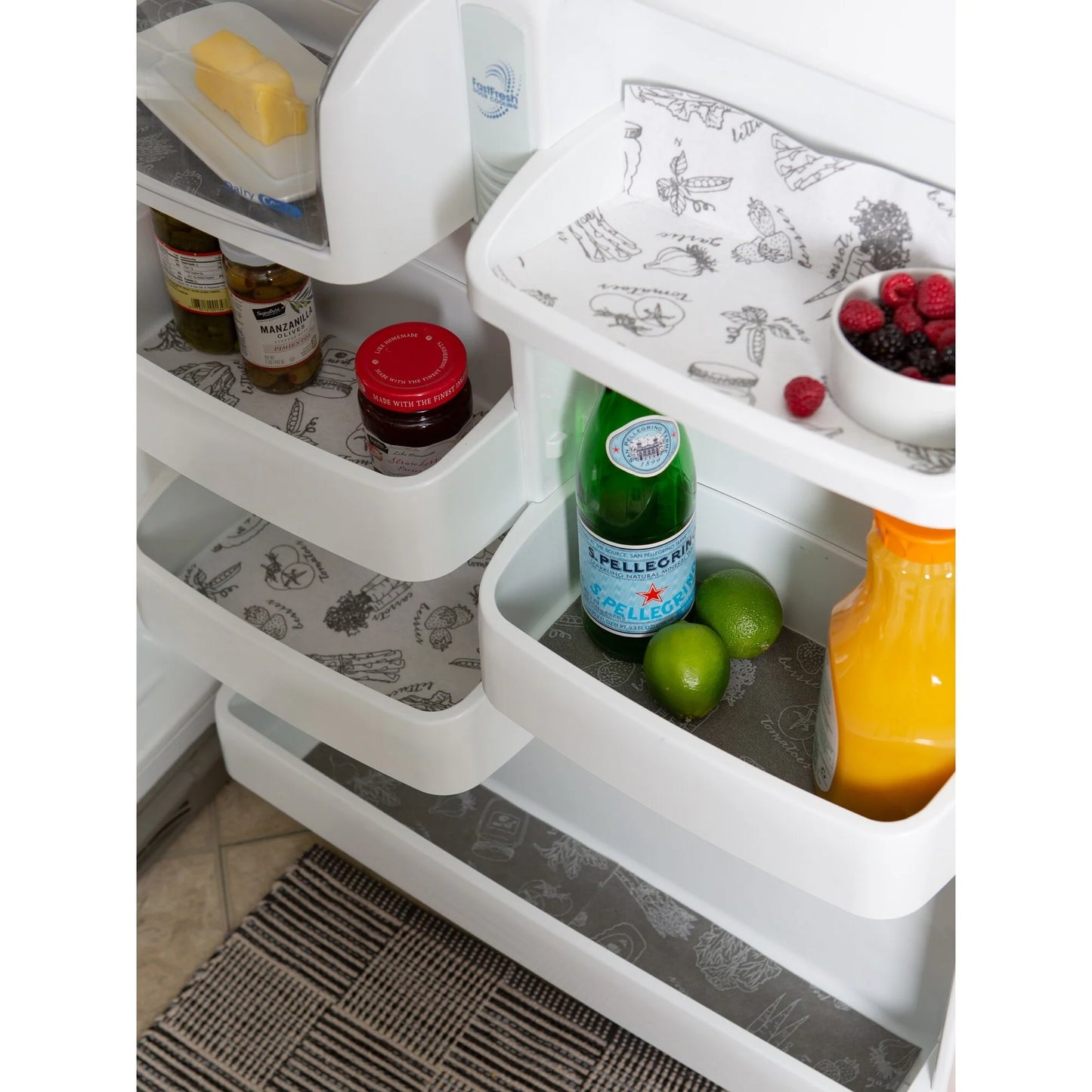 DII Nautical Blue Market Print Fridge Liner (Set of 6)