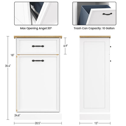 Kitchen Tilt Out Trash Can Cabinet with Drawer