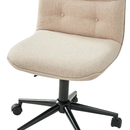 Leonhard Upholstered Swivel Task Chair: Plush Velvet Feel with Linen-Inspired Fabric, Adjustable Height, and Wheels