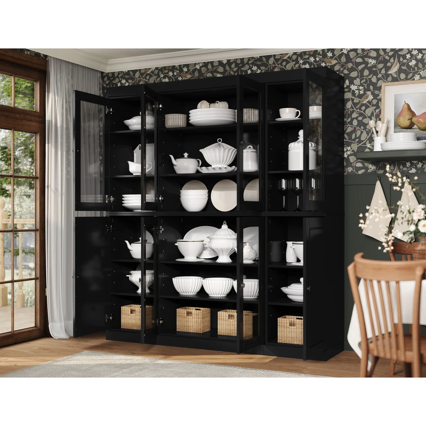 100% Solid Wood 65" Kitchen China Pantry Buffet by Palace Imports - 65" x 71.5"