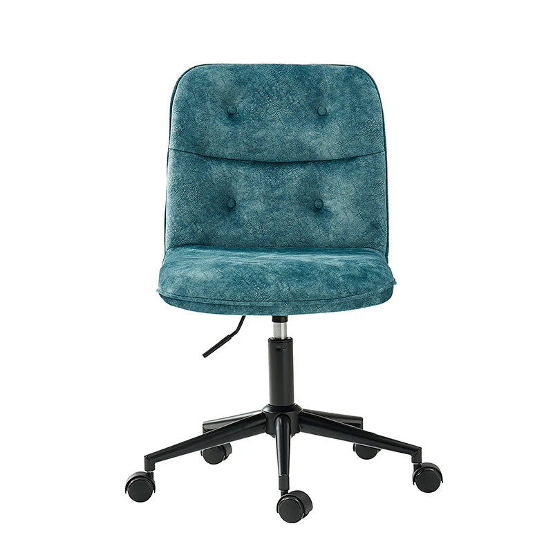 Leonhard Upholstered Swivel Task Chair: Plush Velvet Feel with Linen-Inspired Fabric, Adjustable Height, and Wheels