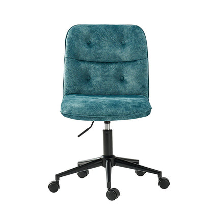 Leonhard Upholstered Swivel Task Chair: Plush Velvet Feel with Linen-Inspired Fabric, Adjustable Height, and Wheels