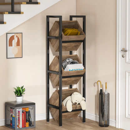 Vertical Standing Basket Storage Tower for Kitchen Bathroom Living Room