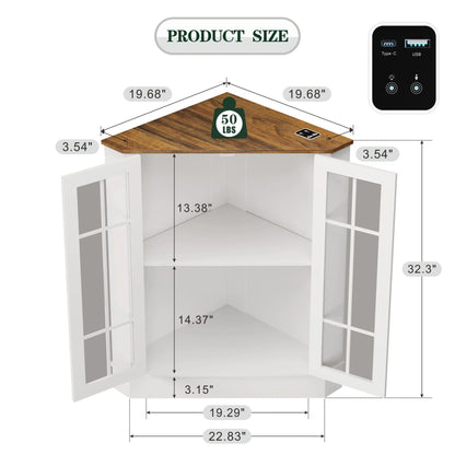 20"Wide Corner Storage Cabinet - N/A