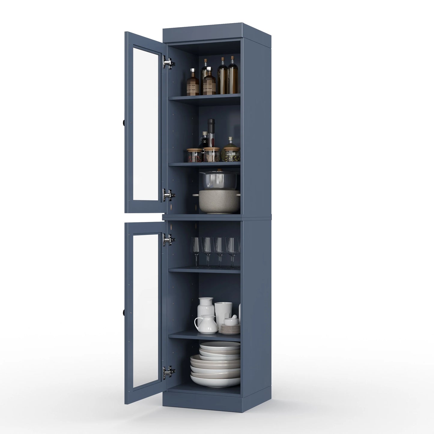100% Solid Wood 16.5" Kitchen Pantry Cabinet with Doors by Palace Imports