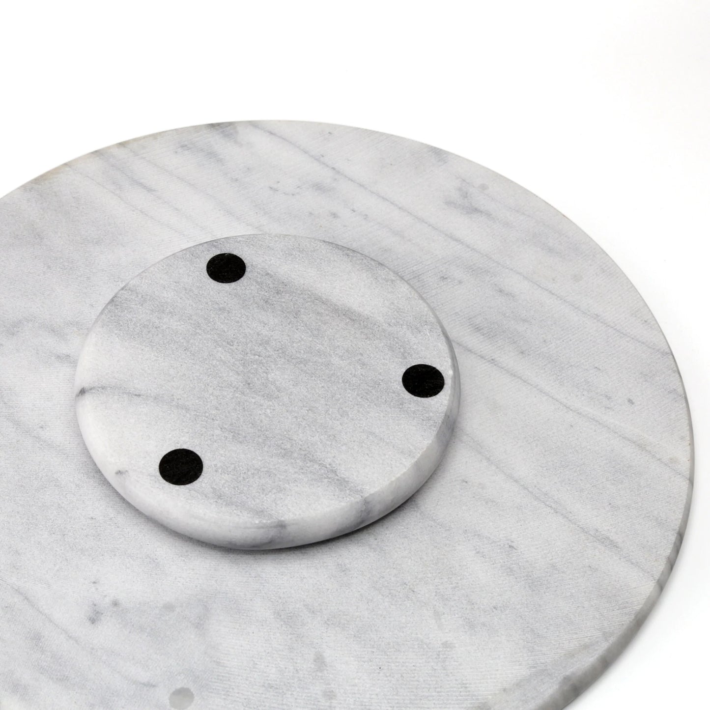Creative Home White Marble 12" Lazy Susan, Rotating Serving Board