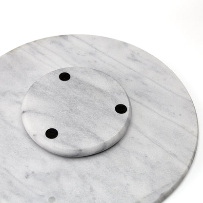 Creative Home White Marble 12" Lazy Susan, Rotating Serving Board
