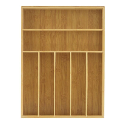 JoyJolt 7 Compartment Bamboo Drawer Organizer