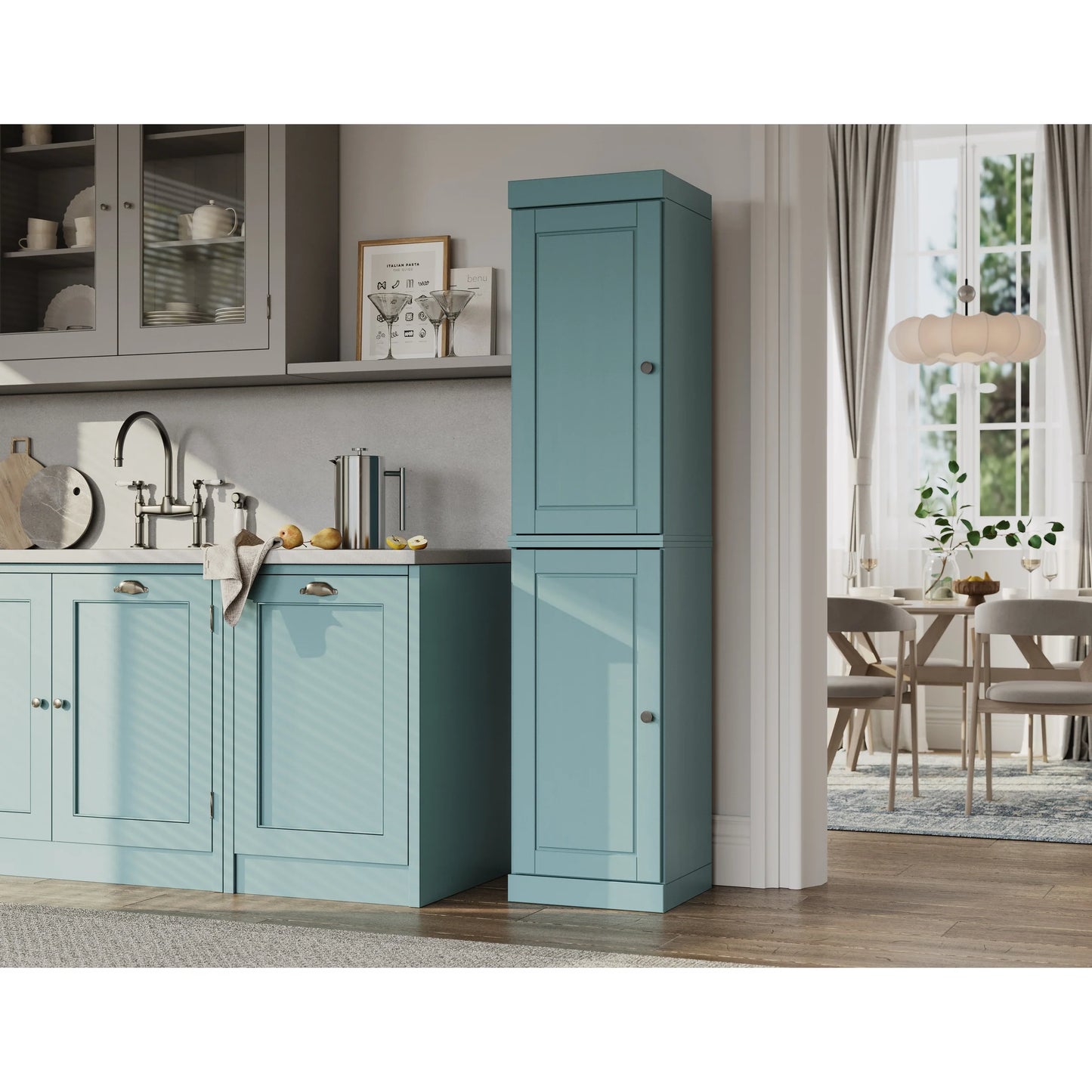 100% Solid Wood 16.5" Kitchen Pantry Cabinet with Doors by Palace Imports