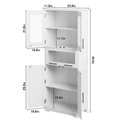 Tall Cabinet with Doors and Adjustable Shelf, Kitchen , Bathroom - N/A