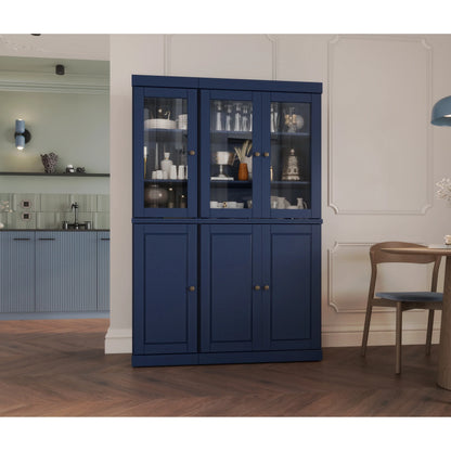 Palace Imports 100% Solid Wood 48.5" China Pantry Cabinet with Solid or Clear Glass Doors and Adjustable Shelves - 48.5" x 71.5"