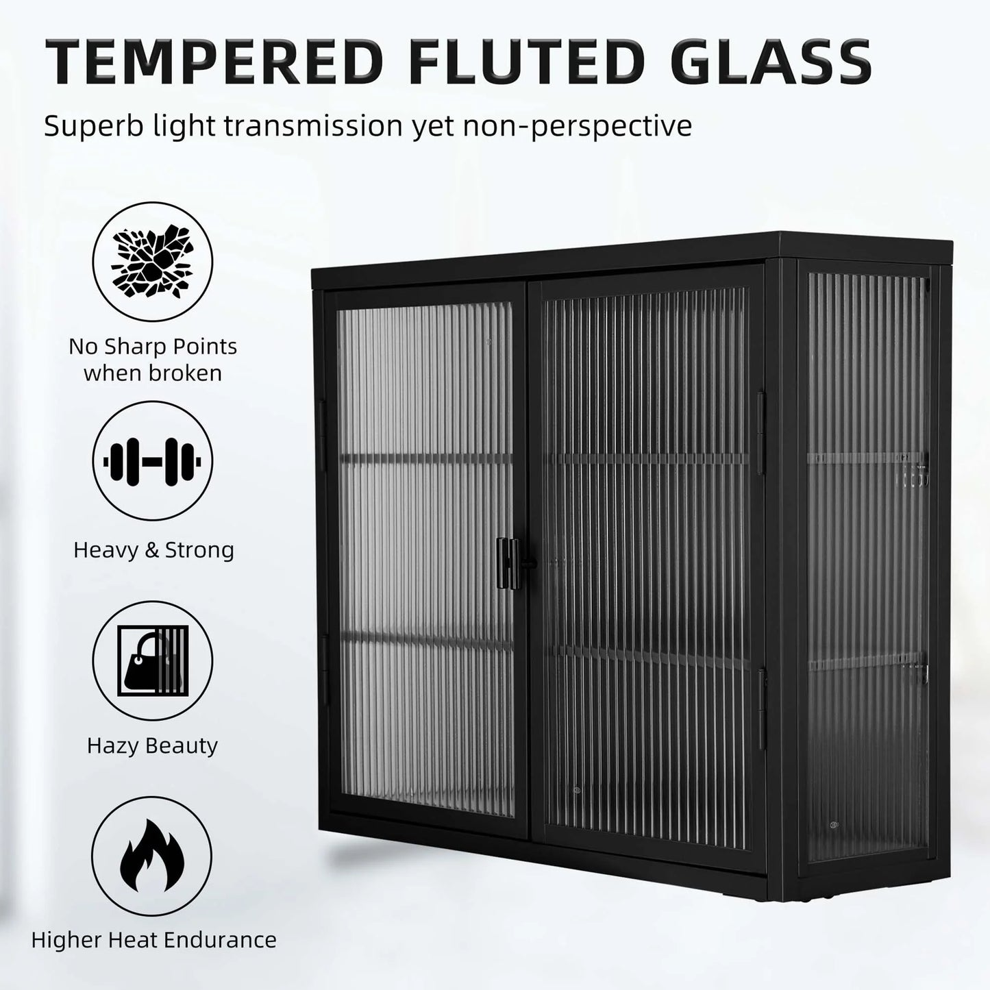 Retro Style Glass Door Wall Cabinet