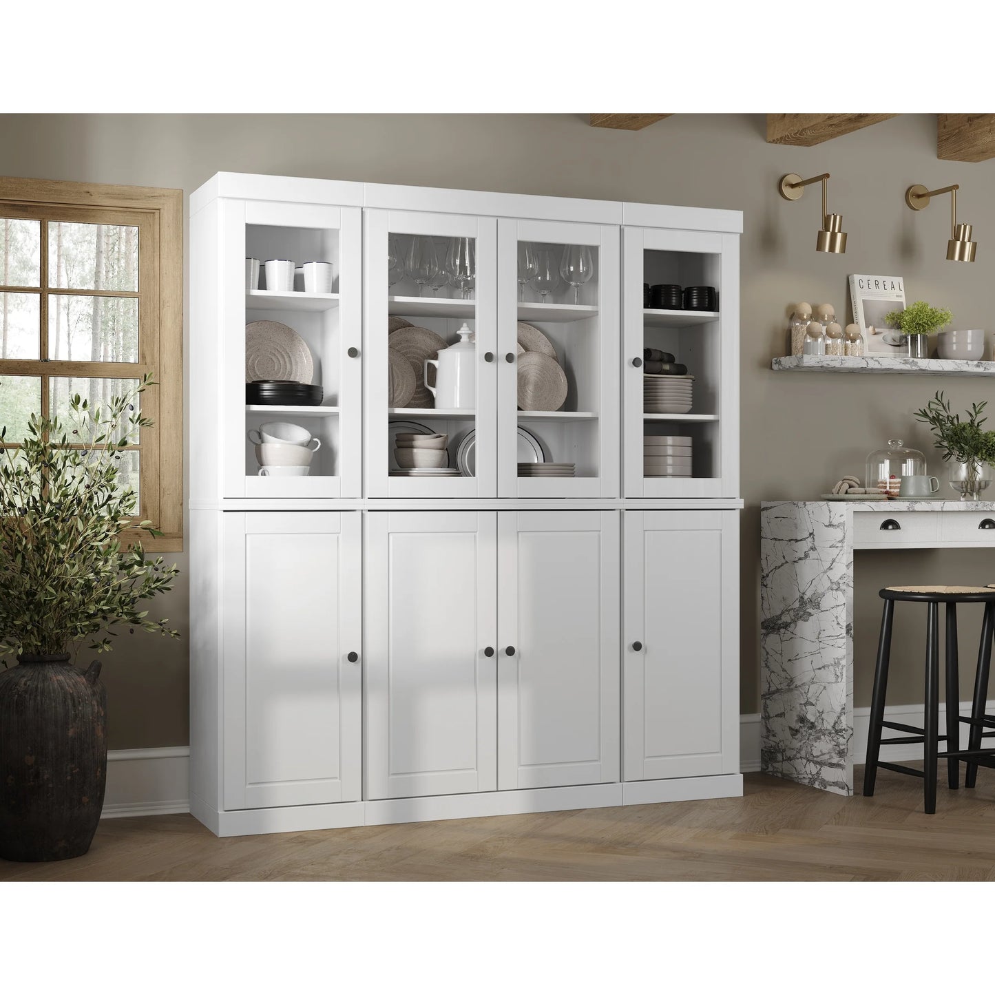 100% Solid Wood 65" Kitchen China Pantry Buffet by Palace Imports - 65" x 71.5"