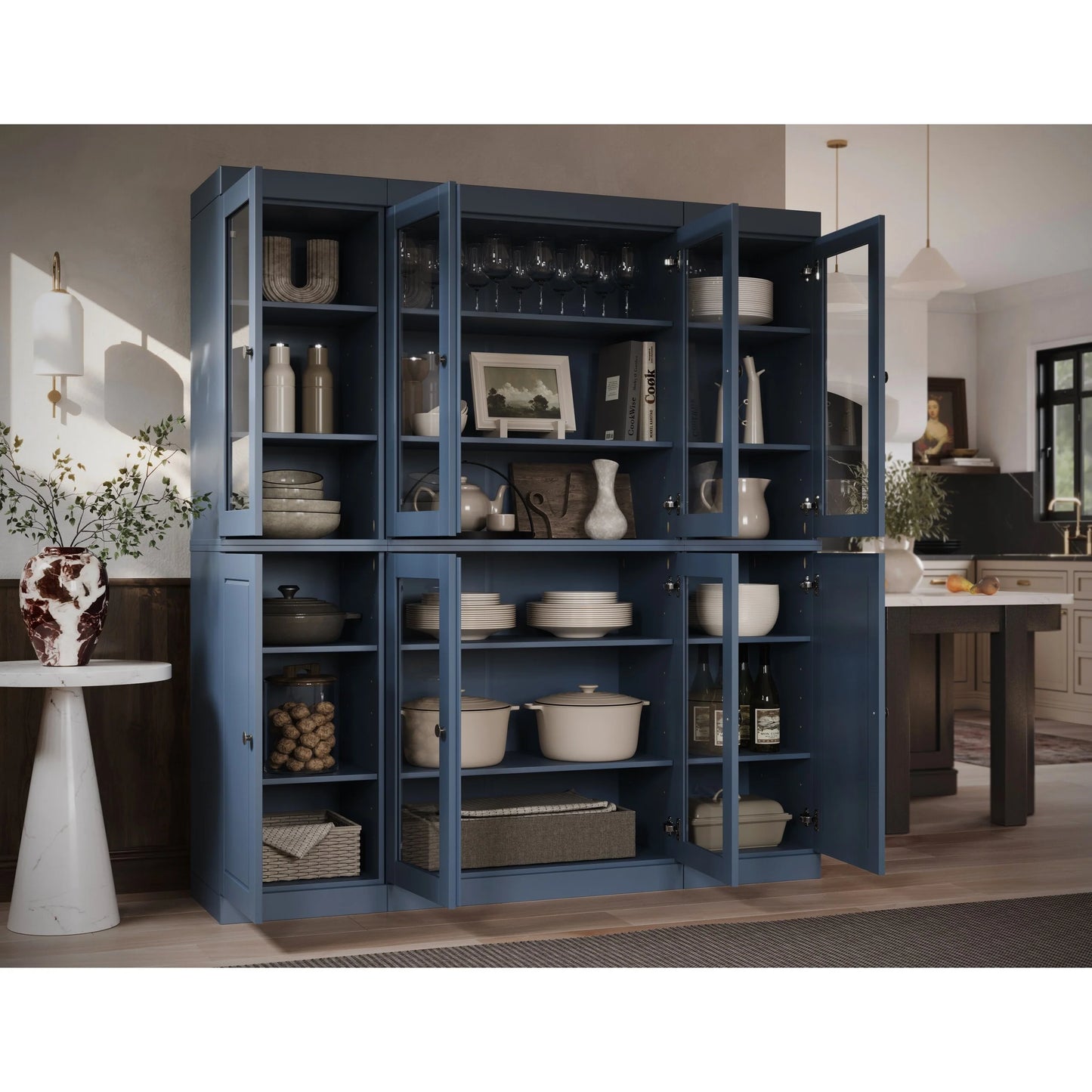 100% Solid Wood 65" Kitchen China Pantry Buffet by Palace Imports - 65" x 71.5"